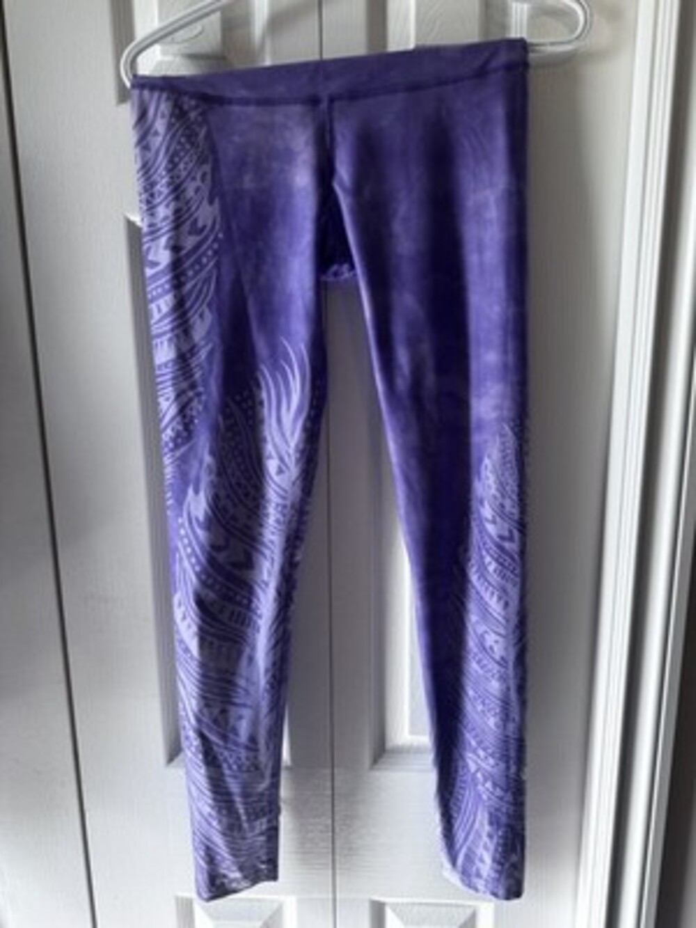 Inner Fire Purple Tribal Pattern Recycled Polyester Yoga Leggings Size 6